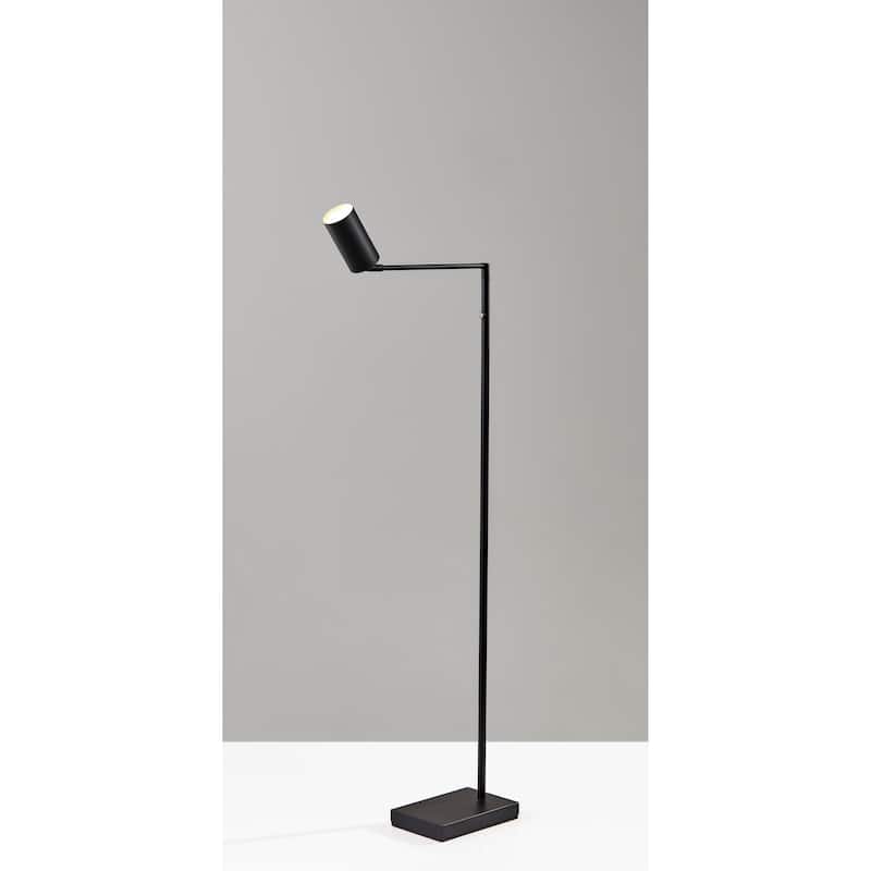 Adesso Adjustable Black Colby LED Floor Lamp
