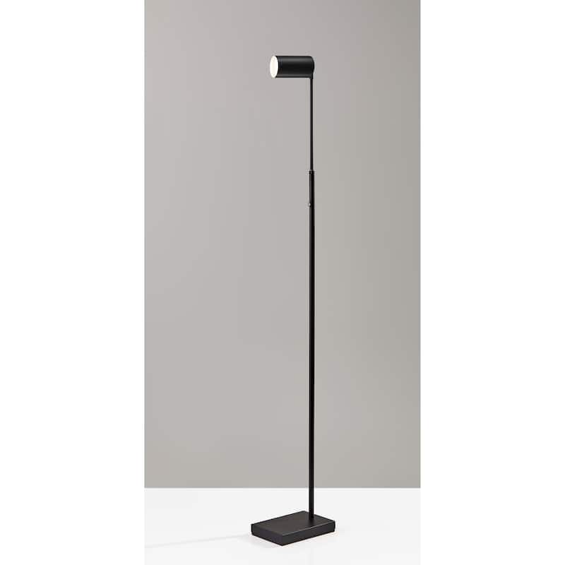 Adesso Adjustable Black Colby LED Floor Lamp