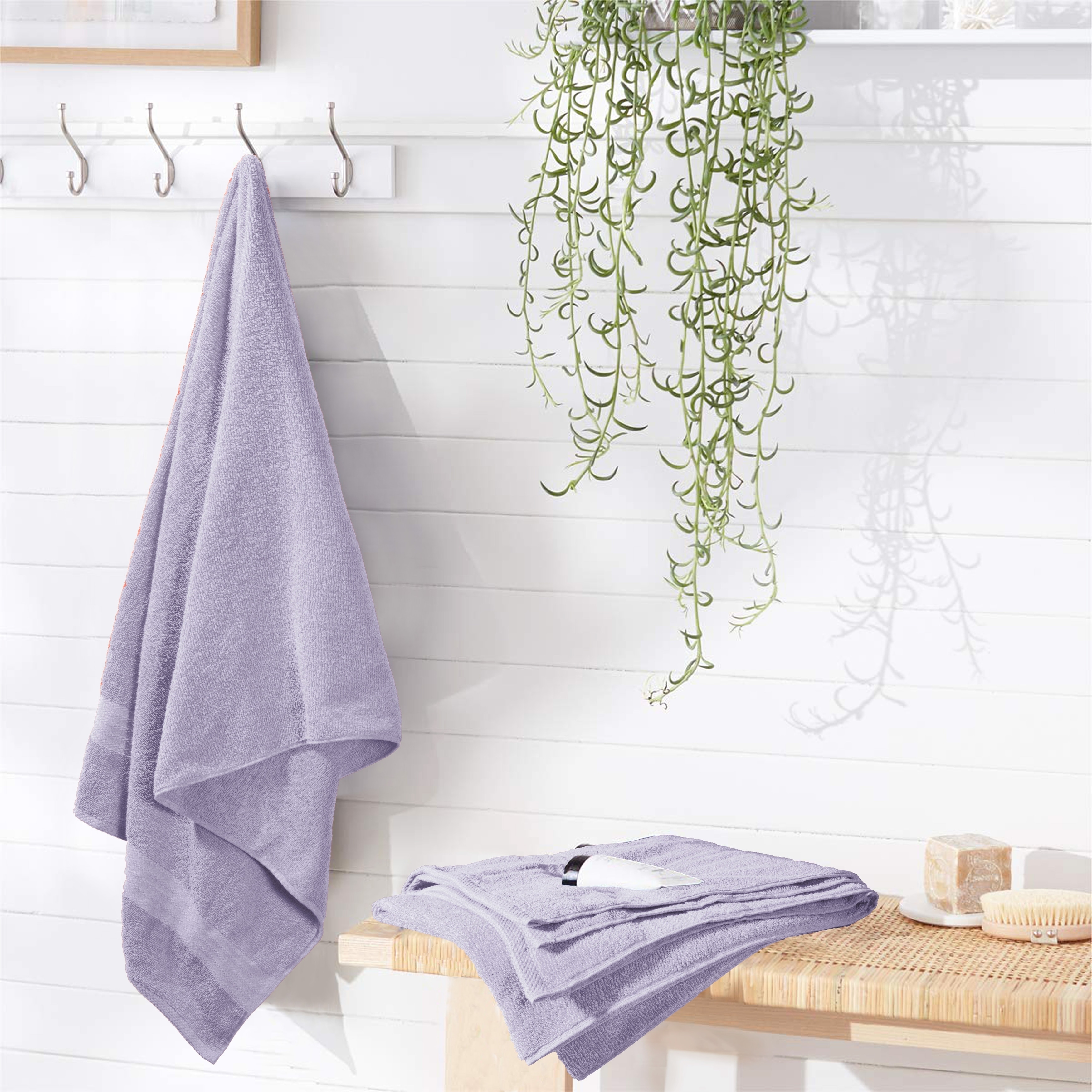 4 Piece Bath Towel Set, 100% Cotton, High Absorbent Quick Dry Bath Towels, Machine Washable, 27x54 MoNiBloom Color: Gray