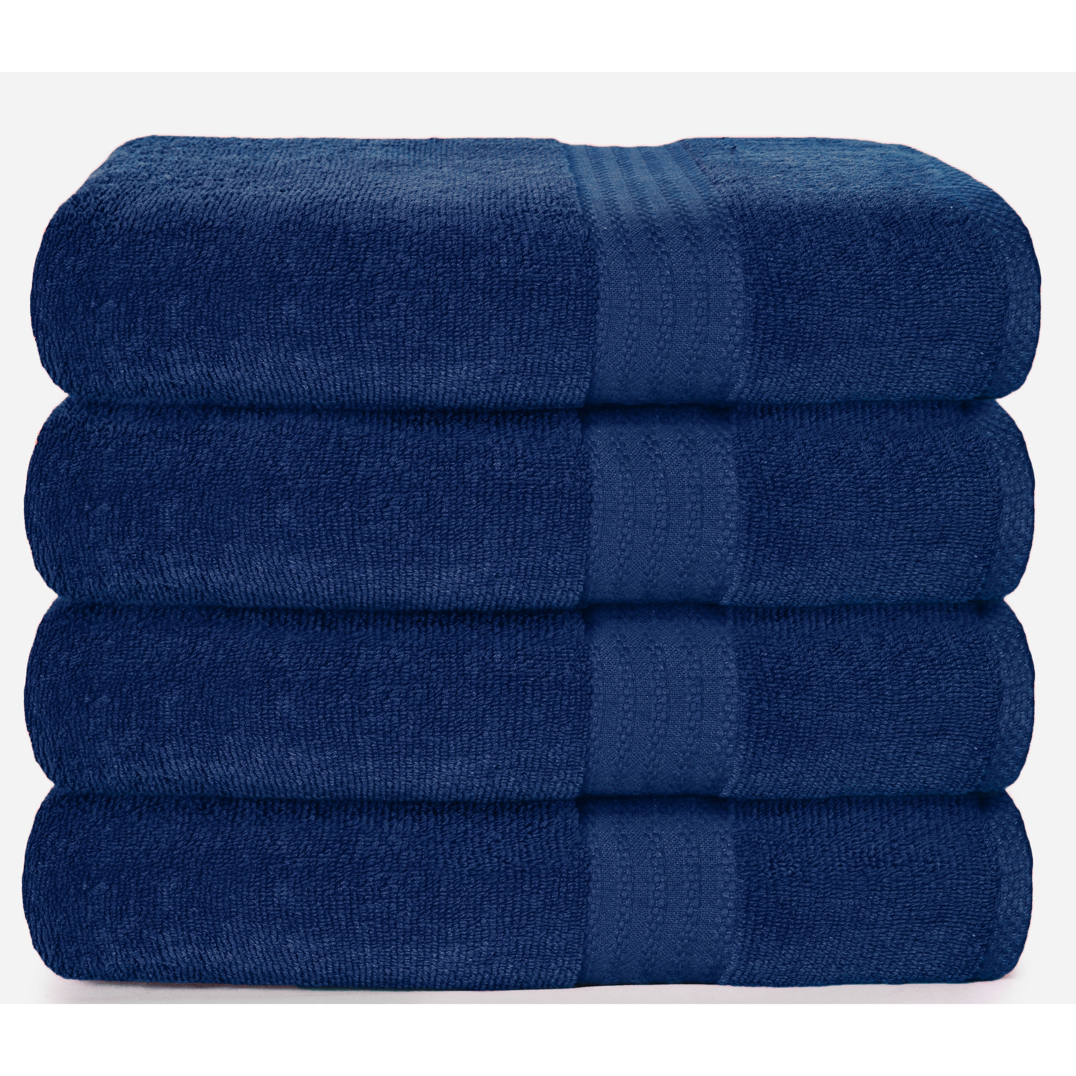 Glamburg Premium Cotton 4 Pack Bath Towel Set - 100% Pure Cotton - 4 Bath Towels 27x54 - Ideal for Everyday Use - Ultra Soft & Highly Absorbent 