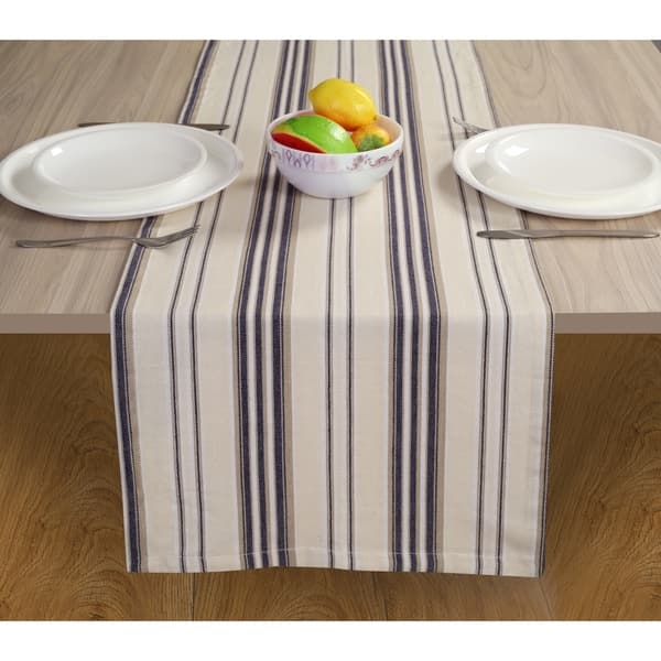 Grey Ticking On Cream Offwhite Gray Stripes by jenlats Gray Stripe Cotton Sateen Table Runner by Spoonflower Feedsack Table Runner