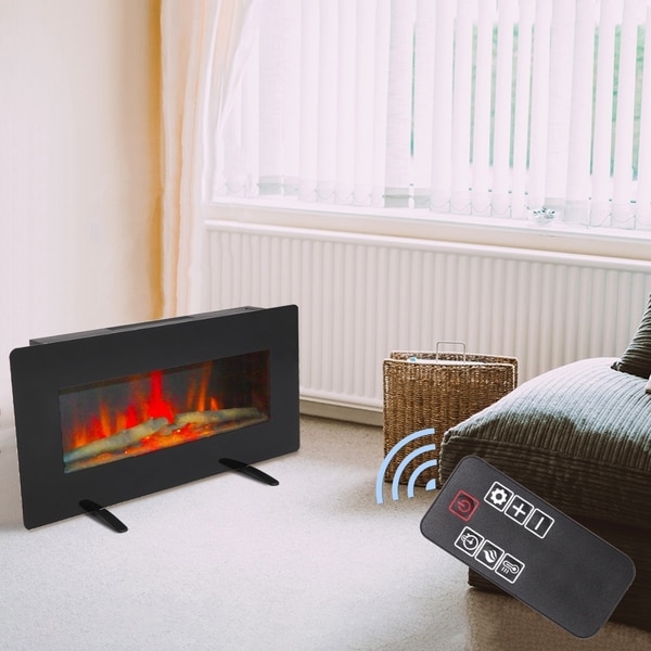 36'' Wall Mounted Electric Fireplace 1400W Adjustable Space Heater