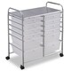 preview thumbnail 2 of 11, 12-Drawers Rolling Storage Cart with Organizer Top Clear