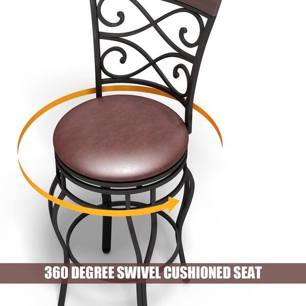 Shop Black Friday Deals On Copper Grove Esperance Swiveling Vintage Bar Chairs With Padded Seats Set Of 2 Overstock 30364347