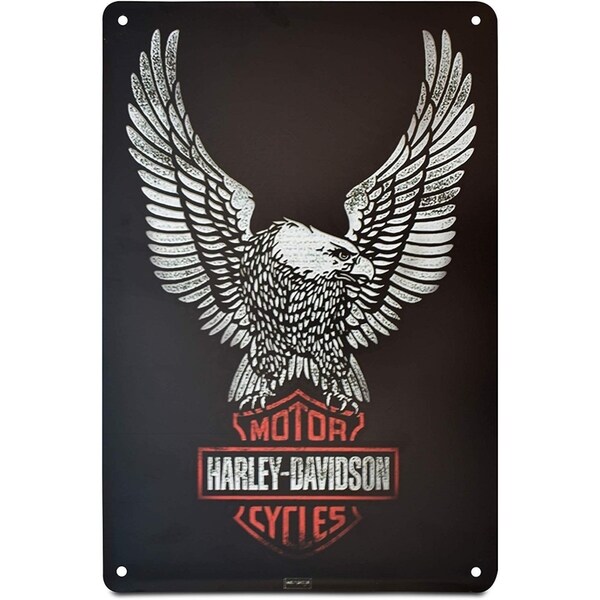 Solid Black Retro Distressed Metal Sign Posters Wall Decor 12X8-Inch