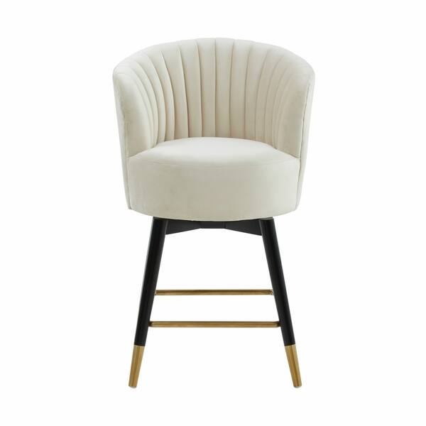 Shop Liana Cream Velvet Swivel Stool By Inspire Me Home Decor