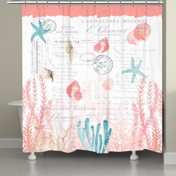 coral pink shower curtain