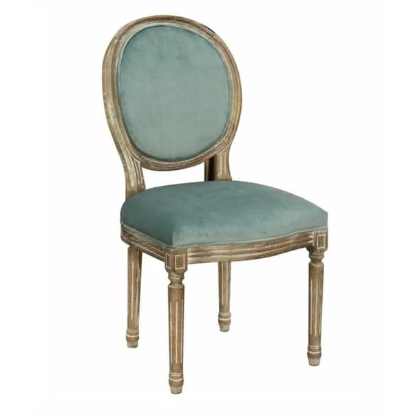 Galaxy Emerald Chair type antique constructed from natural oak wood and upholstered in linen filling layer foam and fibre