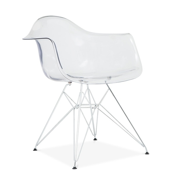 Acrylic Bucket Chair with Chromed steel base and Strong acrylic