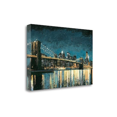 "Bright City Lights Blue I" By James Wiens, Giclee Print on Gallery Wrap Canvas