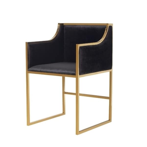 Shop Silver Orchid Valentino Black Gold Upholstered Dining Chair Overstock 30369324