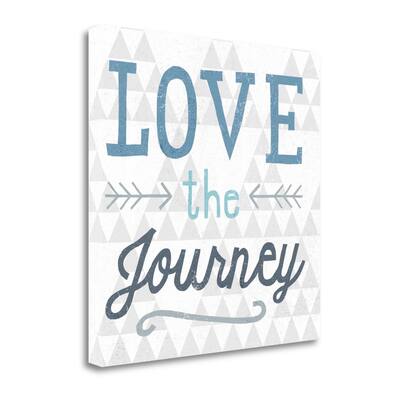 "Mod Triangles Love The Journey Blue" By Michael Mullan, Gallery Wrap Canvas
