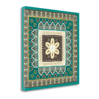 "Cool Feathers Tiles II" By Veronique Charron, Giclee on Gallery Wrap Canvas