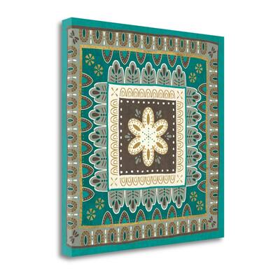 "Cool Feathers Tiles II" By Veronique Charron, Giclee on Gallery Wrap Canvas