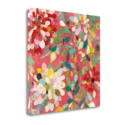 "Red And Pink Dahlia II" By Candra Boggs, Giclee Print on Gallery Wrap Canvas