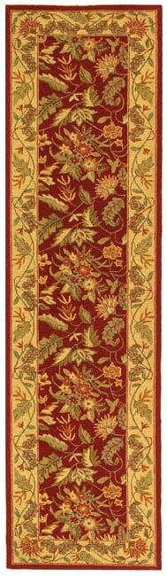 Handmade Paradise Red Wool Runner (26 X 12)