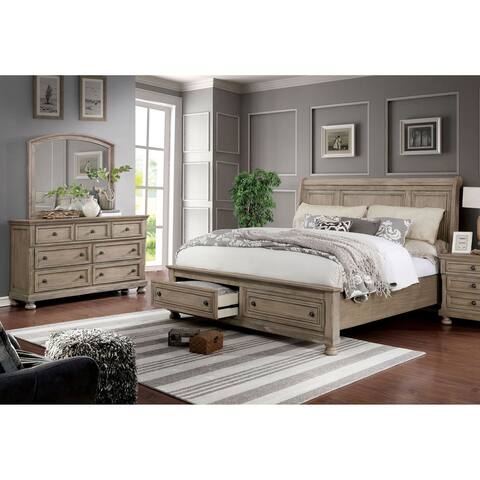Furniture of America Nahkohe Grey 2-piece Bed and Dresser Set