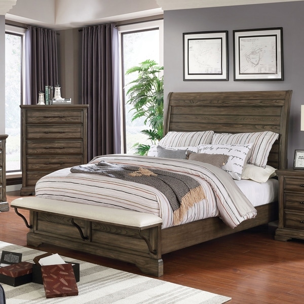 Furniture of America Kete Walnut 2-piece Bed and Chest Set