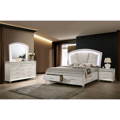 Furniture of America Xian 3-piece Bed with Nightstand and Dresser Set
