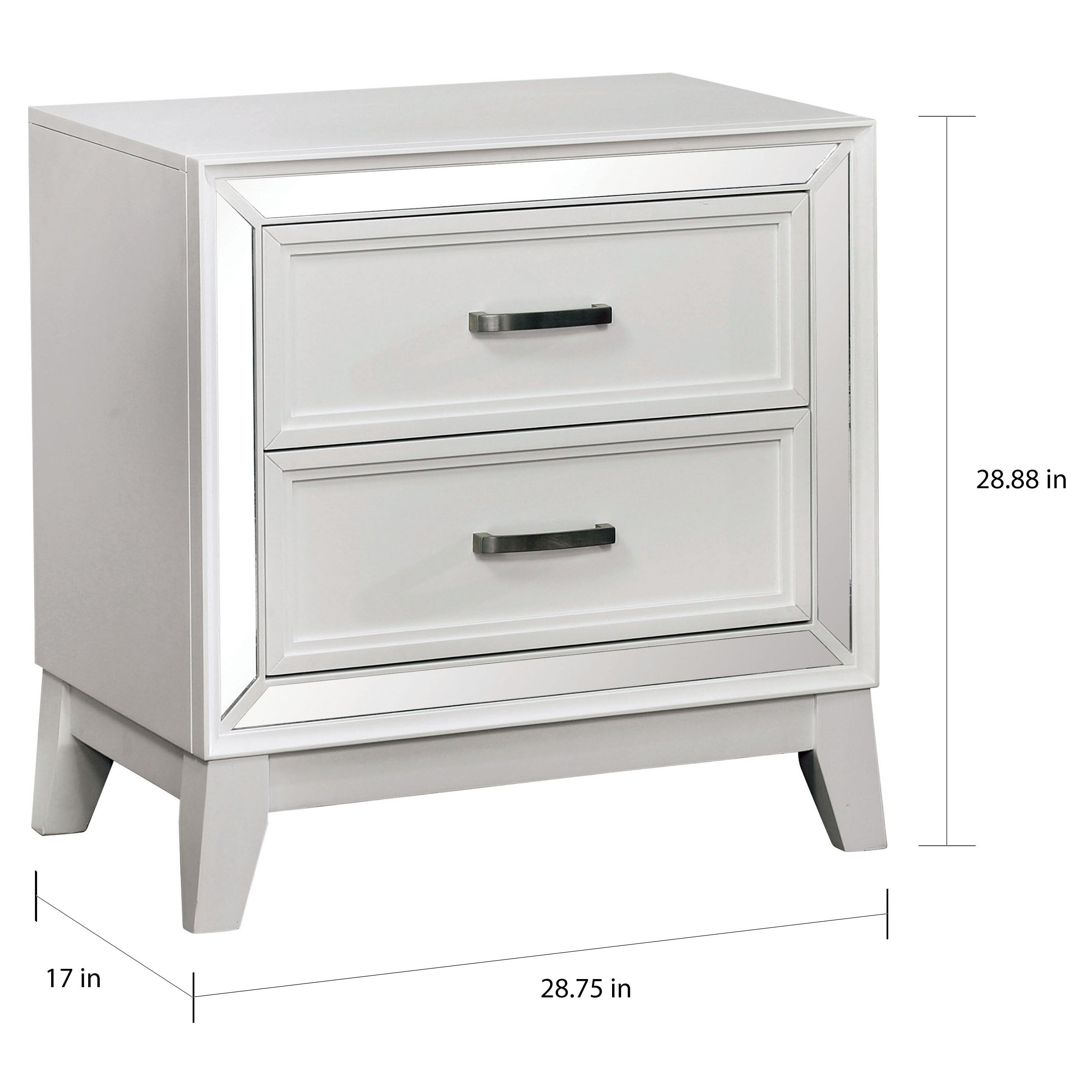 Shop Silver Orchid Brent White 2 Piece Nightstand And Dresser Set Overstock 30374761