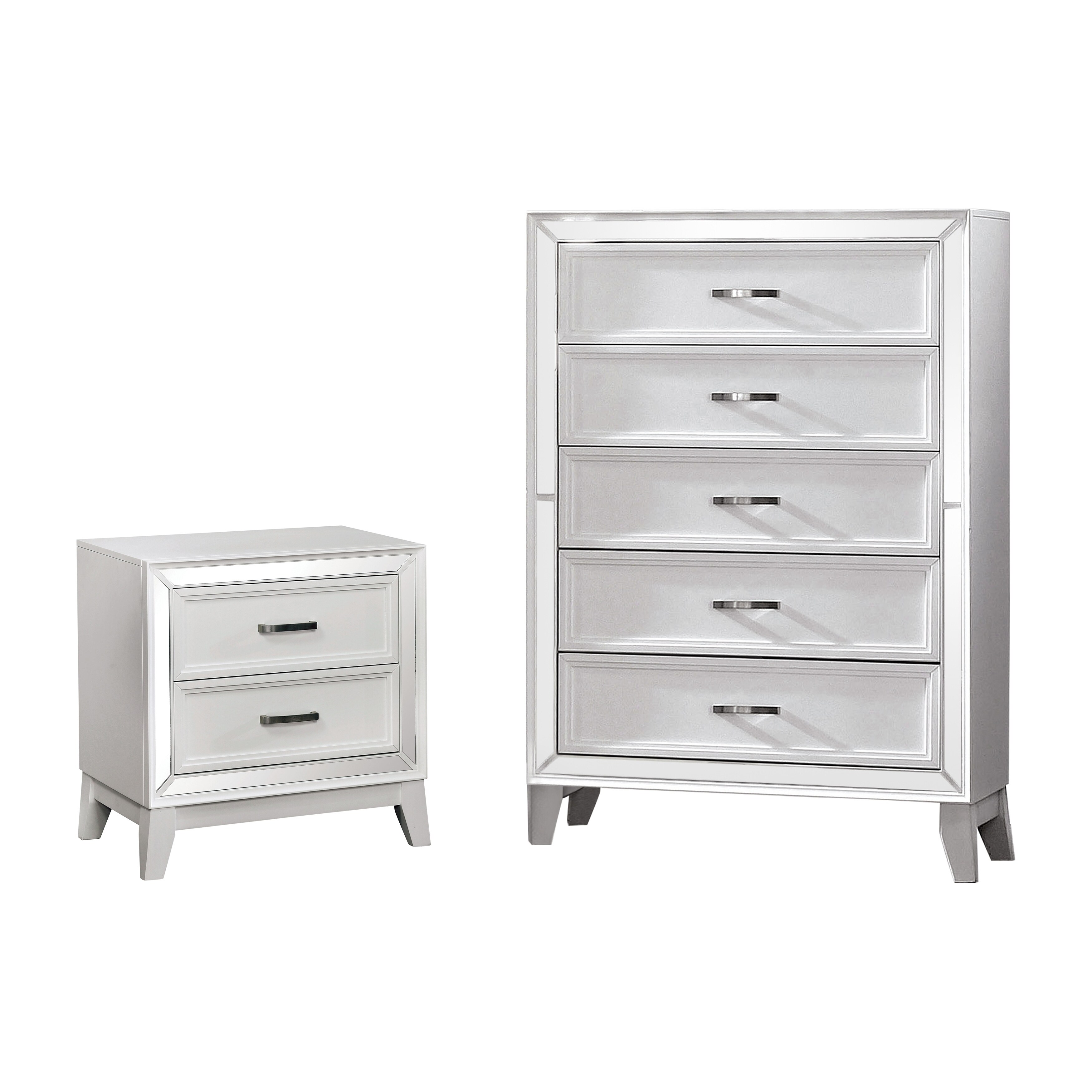 Shop Furniture Of America Poso White 2 Piece Nightstand And Chest