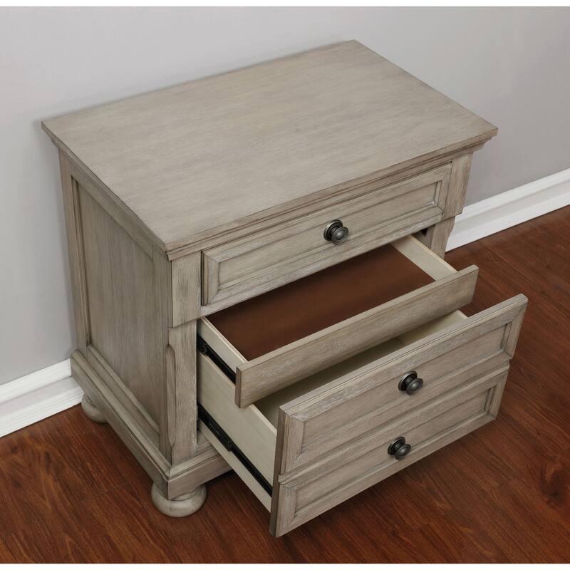 Nahkohe Transitional Grey Wood 2-piece Nightstand and Chest Set by Furniture of America