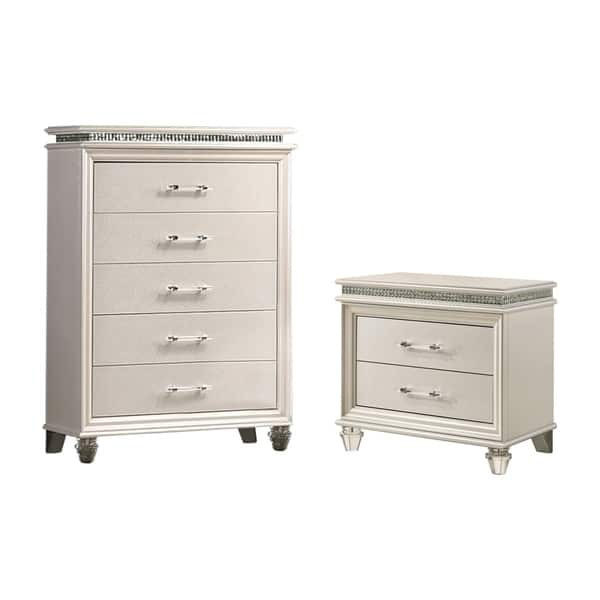 Shop Furniture Of America Xian White 2 Piece Nightstand And Chest Set On Sale Overstock 30374780