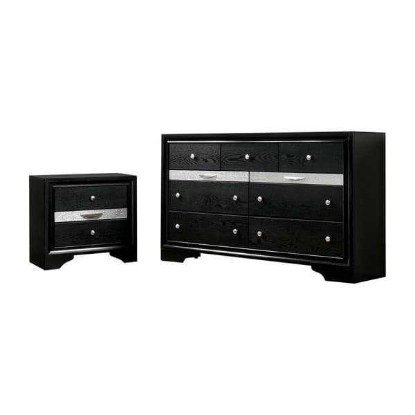 Shop Silver Orchid Balistrieri Black 2 Piece Nightstand And