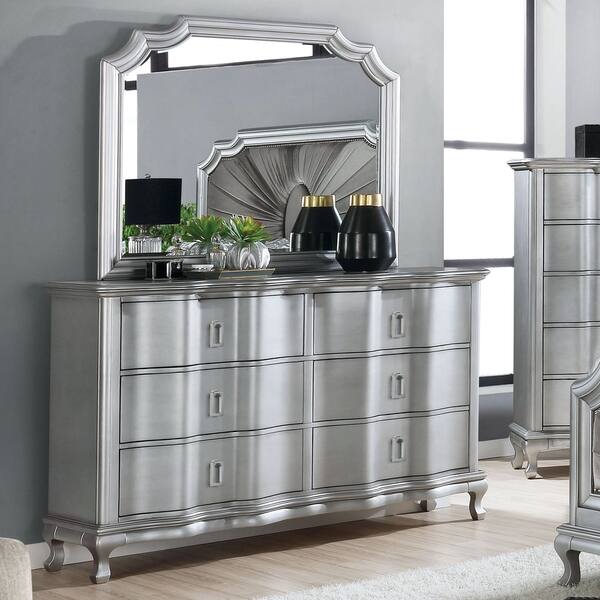 Shop Furniture Of America Maza Silver 2 Piece Nightstand And
