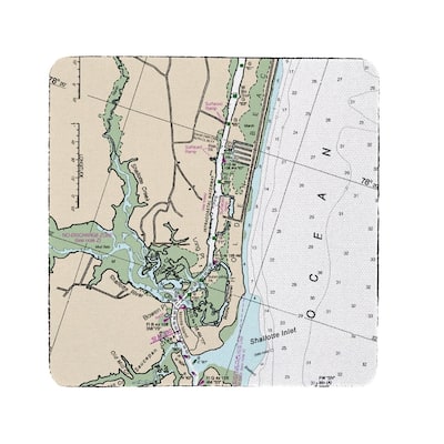 Holden Beach, NC Nautical Map Coaster Set of 4