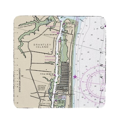 Ocean Isle, NC Nautical Map Coaster Set of 4