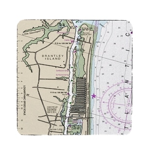 Ocean Isle, NC Nautical Map Coaster Set of 4 - Bed Bath & Beyond - 30374853