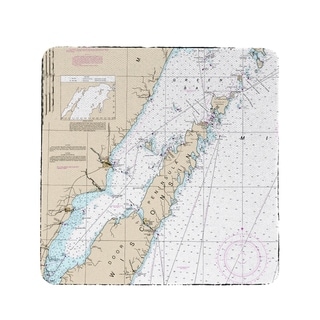 Door County, Green Bay, WI Nautical Map Coaster Set of 4 - Bed Bath ...