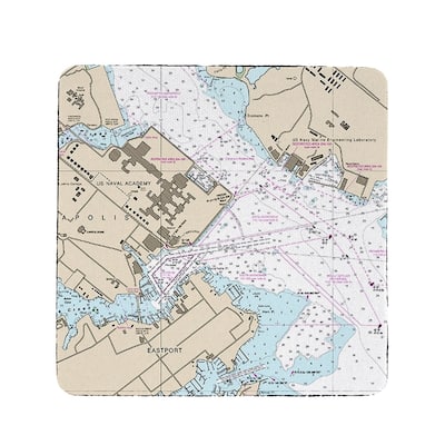 Annapolis - MD Nautical Map Coaster Set of 4 - 4x4