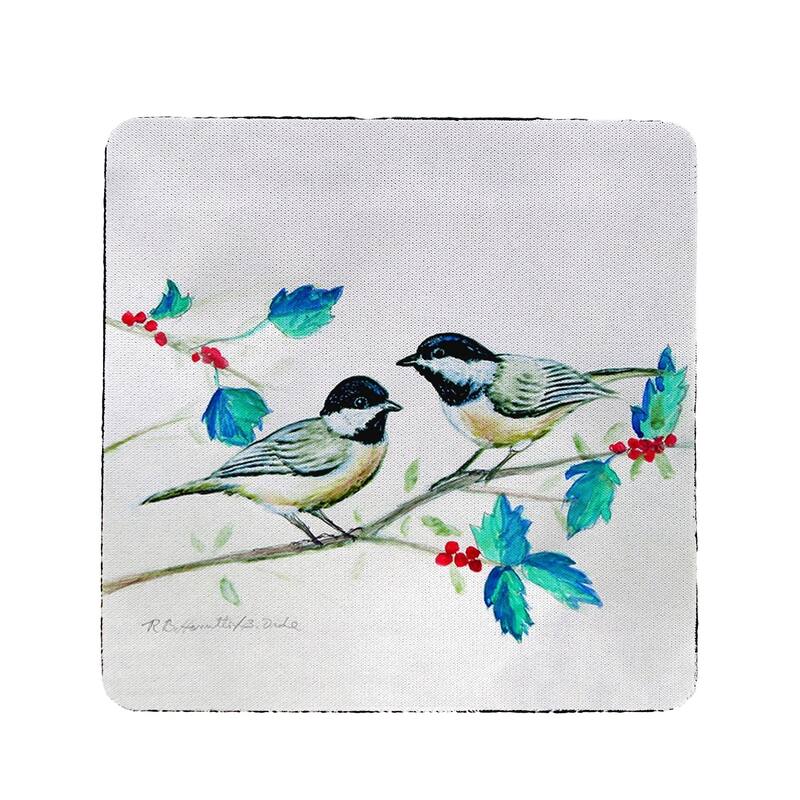 Christmas Chickadees Coaster Set of 4