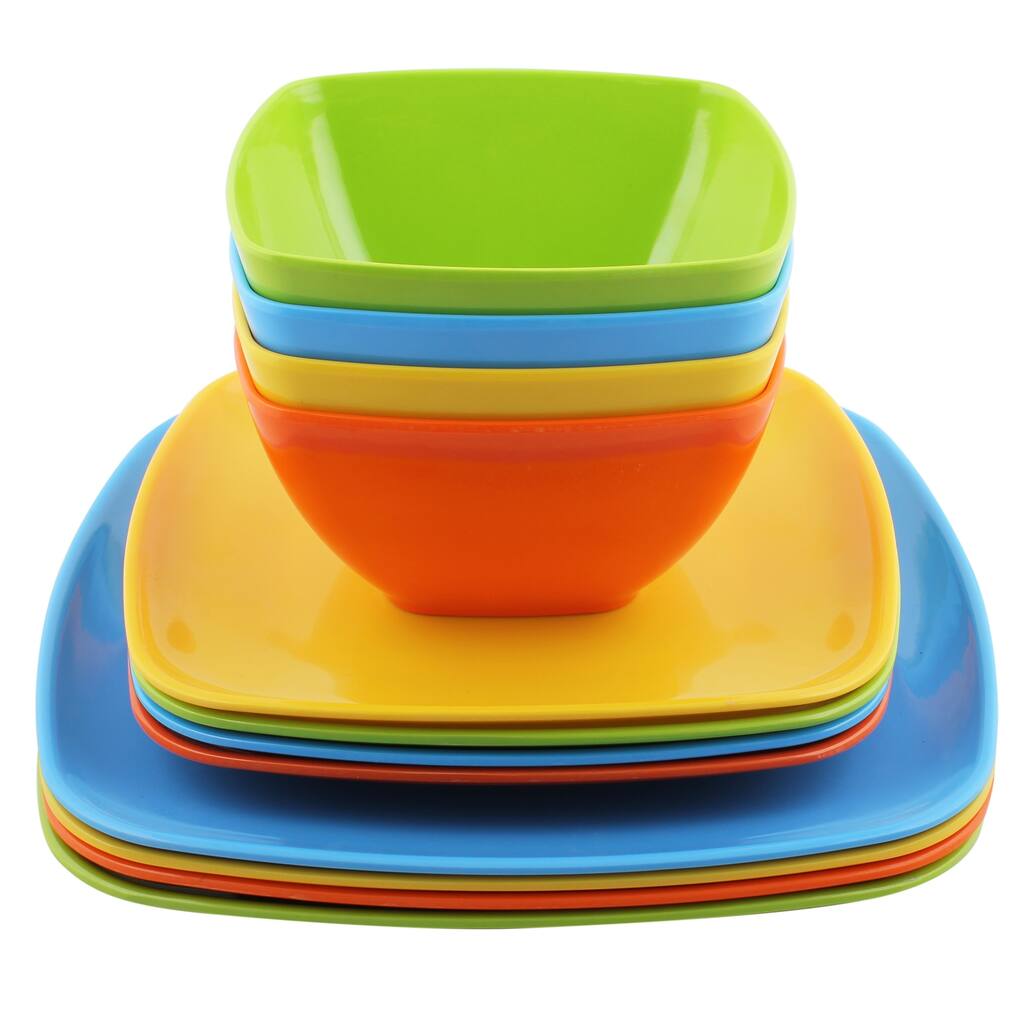 Melange 36-piece Multicolor Melamine Dinnerware Set (Service for 12)