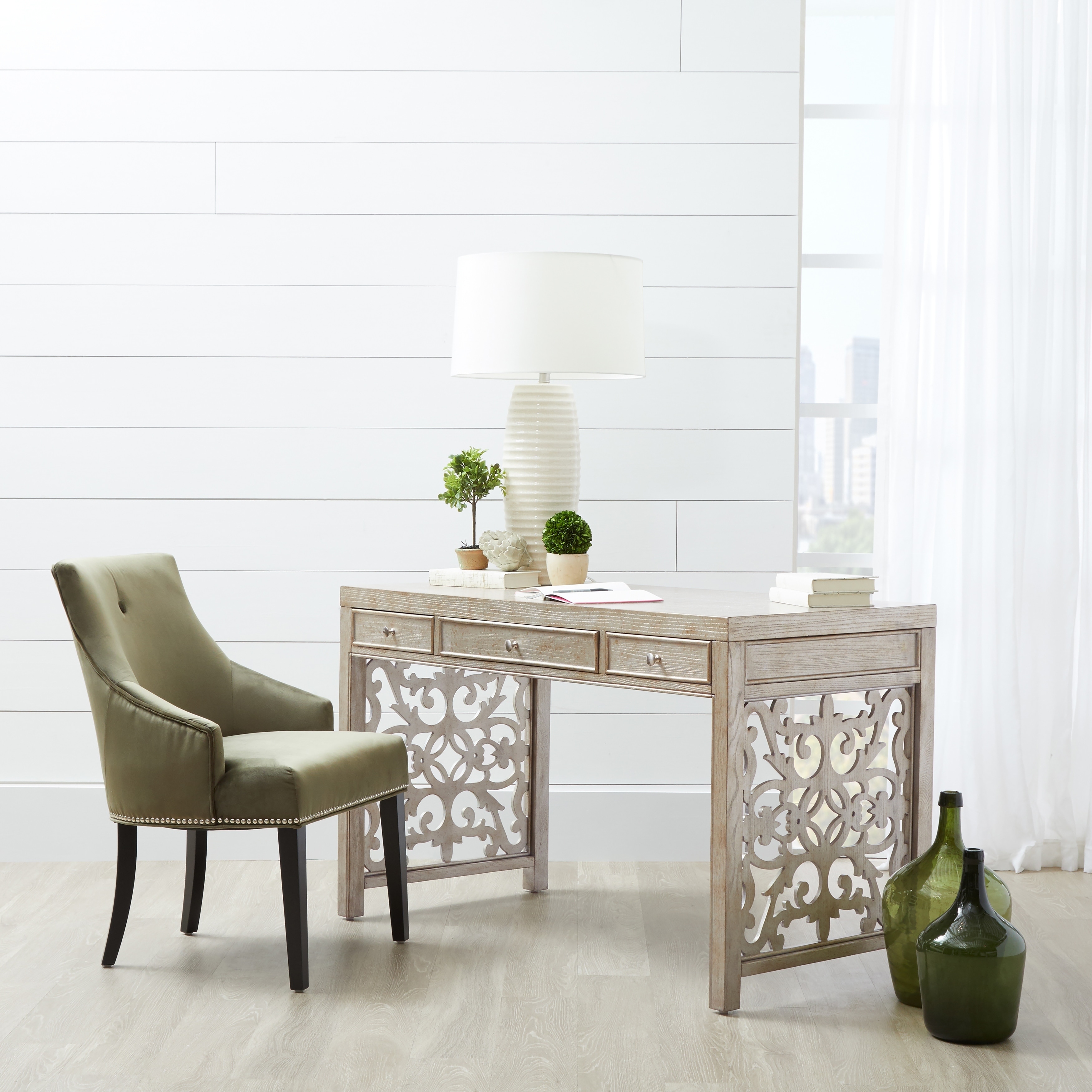Moss Green Dining Room Chairs : This side chair is perfectly suited in