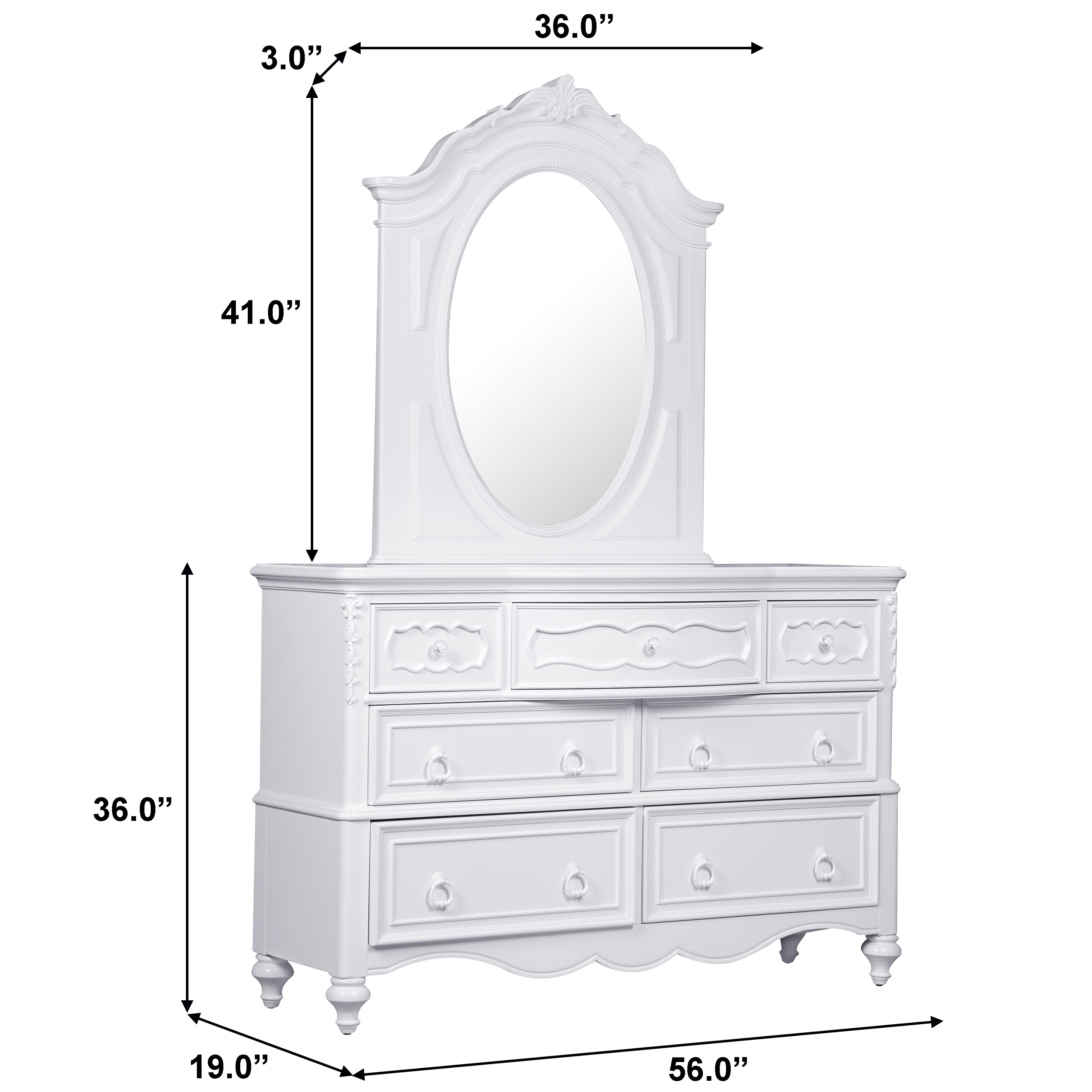 Shop Sweetheart White 2 Piece Kids Dresser And Mirror On Sale