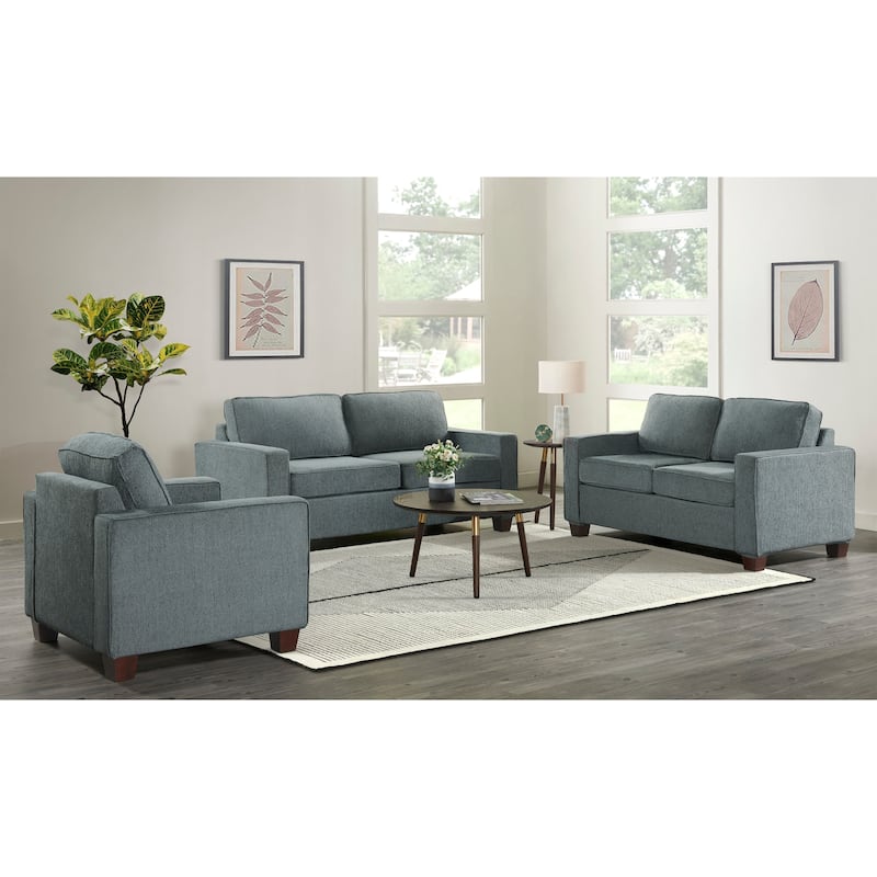 Cityscape Grey Casual Modern Upholstered Loveseat
