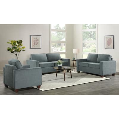 Cityscape Grey Casual Modern Upholstered Loveseat
