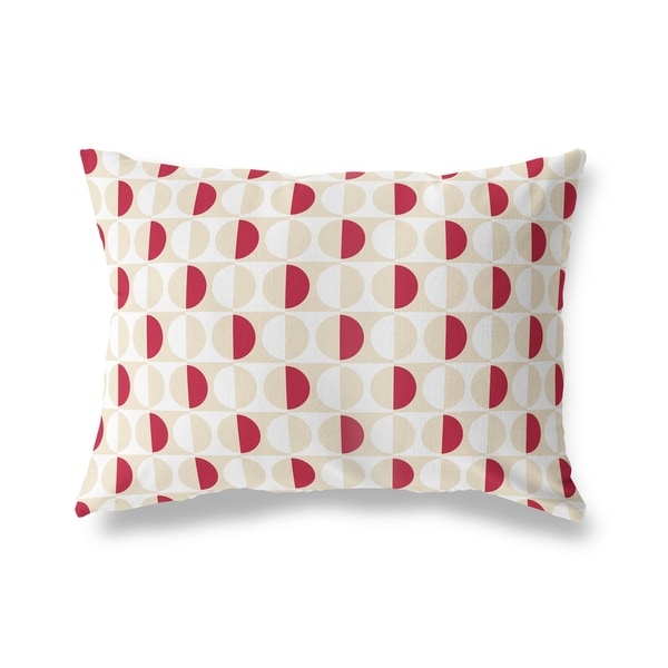 MOD SQUAD RED CREAM AND WHITE Lumbar Pillow By Kavka Designs