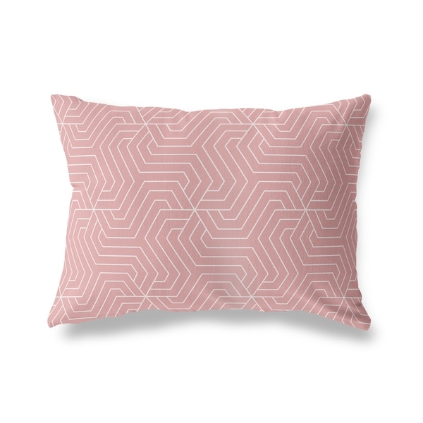 BRICKLE PINK WHITE Lumbar Pillow By Kavka Designs