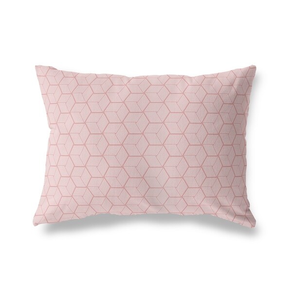GEOCUBE DARK PINK Lumbar Pillow By Kavka Designs