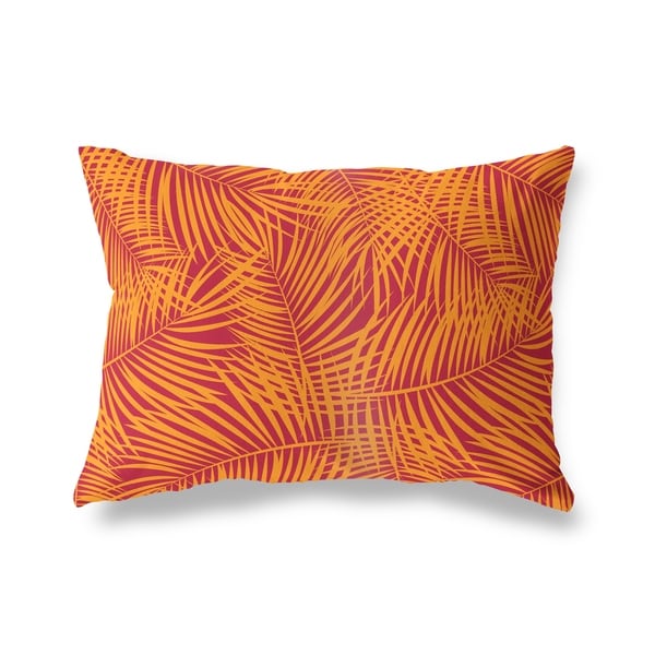 PALM PLAY RED ORANGE Lumbar Pillow By Kavka Designs