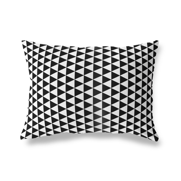 TRIANGLE MAZE BLACK Lumbar Pillow By Kavka Designs