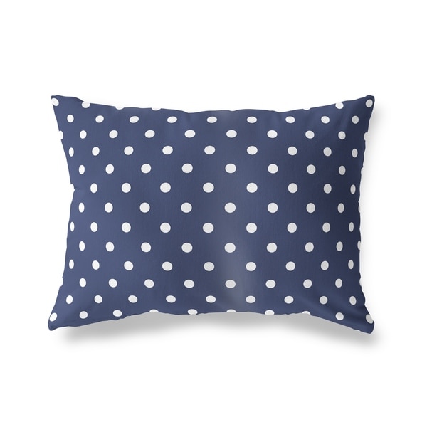 POLKA DOTS NAVY Lumbar Pillow By Kavka Designs