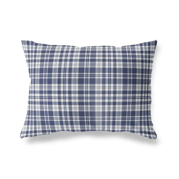 PLAYFUL PLAID NAVY Lumbar Pillow By Kavka Designs
