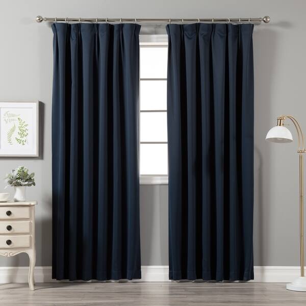 Shop Aurora Home Pleated 84 Inch Blackout Curtain Pair 42 X 84
