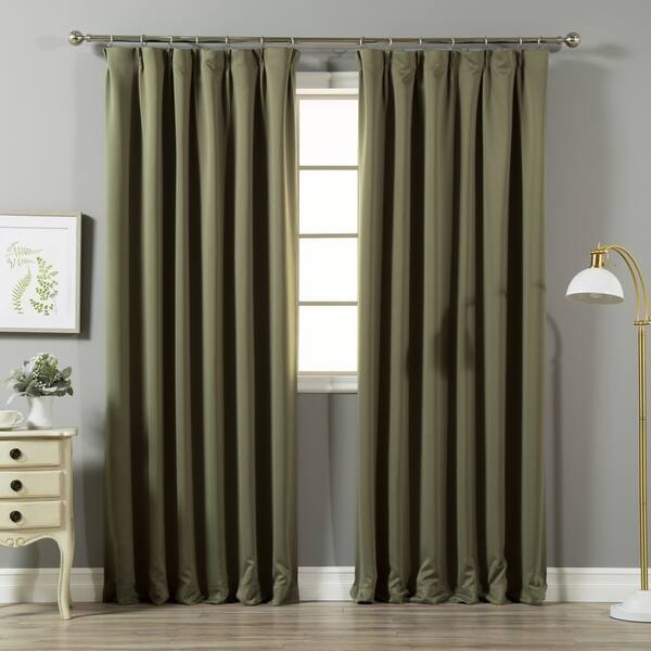 Shop Aurora Home Pleated 84 Inch Blackout Curtain Pair 42 X 84