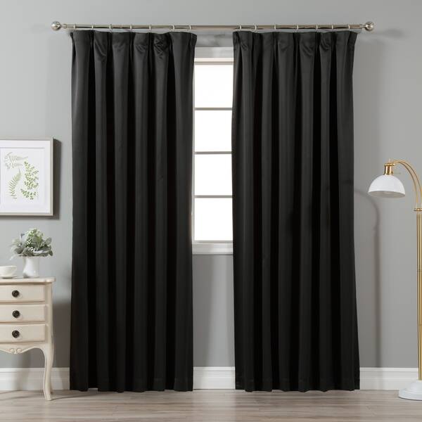 Shop Aurora Home Pleated 84 Inch Blackout Curtain Pair 42 X 84